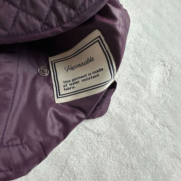 Faconnable Womens Quilted Water-Resistant Vest Medium Purple Packable Outdoor - Picture 5 of 10